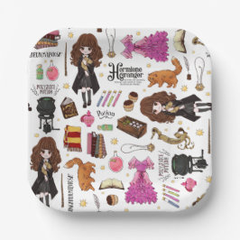 Plato De Papel Acuarela mágica de Hermione Granger