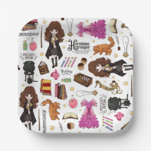 Plato De Papel Acuarela mágica de Hermione Granger