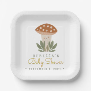 Plato De Papel Acuarela Napkins Little Mushroom