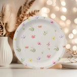 Plato De Papel Acuarela Patrón de flores silvestres ducha de bebé<br><div class="desc">Acuarela Patrón de flores silvestres ducha de bebé Papel Placas de juego disponibles.</div>