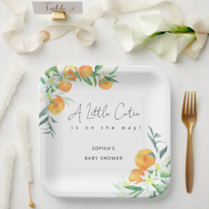 Plato De Papel Acuarela Pequeña corbata está en camino de la duch