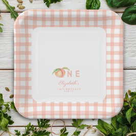 Plato De Papel Acuarela Pequeña Melodía de Dulce es primer cumple