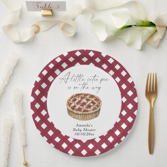 Plato De Papel Acuarela pequeña tarta de bebé (Boda)