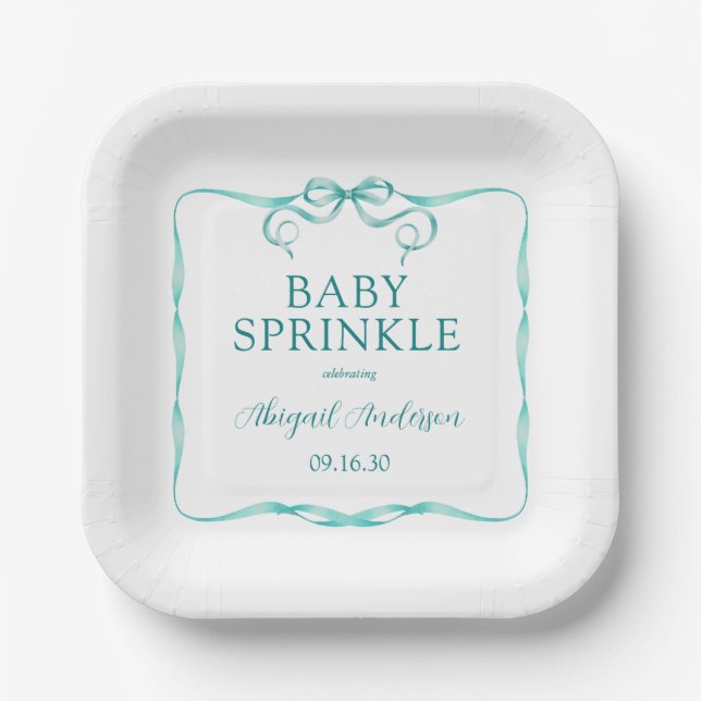 Plato De Papel Acuarela Riñon Infantil Sprinkle (Anverso)