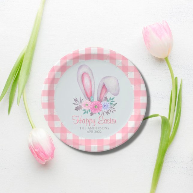 Plato De Papel Acuarela Rosa Placa Floral Bungalow Semana Santa (Subido por el creador)