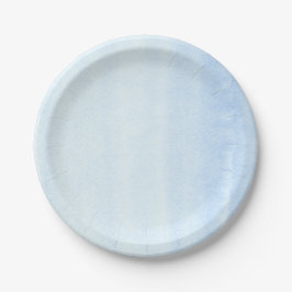 Plato De Papel Acuarelas Azules Suaves Pastel