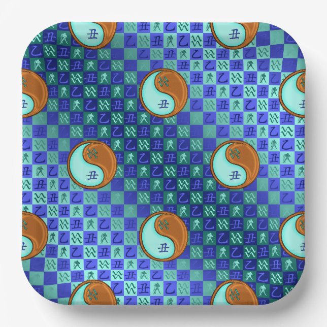 Plato De Papel Acuario & Buey de Madera (Anverso)