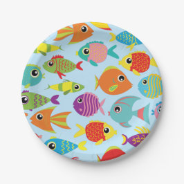 Plato De Papel Acuario de peces 1ª Placas de cumpleaños