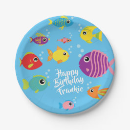 Plato De Papel Acuario de peces 1ª Placas de cumpleaños