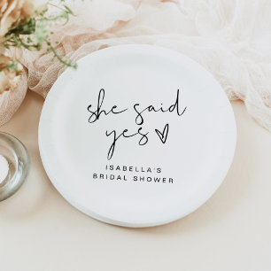 Plato De Papel ADELLA Modern Minimal Dijo Sí Ducha Bridal