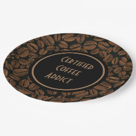 Plato De Papel Adicto certificado al café