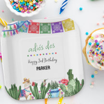 Adiós dos tercer cumpleaños tres-esta Fiesta Fiest