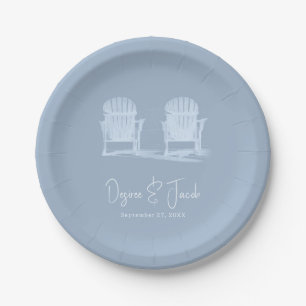 Plato De Papel Adirondack Beach Chairs Dusty Blue White Rustic