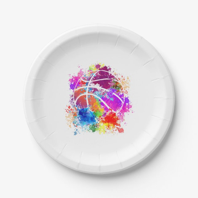 Plato De Papel Adolescentes Chicas de baloncesto Baller Dunk (Anverso)