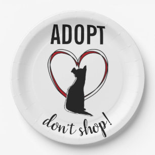 Plato De Papel ¡Adopta en lugar de Comprar! Cachorro en forma de 