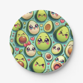 Plato De Papel Adorable Aguacates