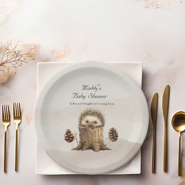 Plato De Papel Adorable Bebé Cute Hedgehog Baby Shower (Subido por el creador)