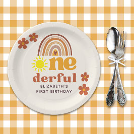 Plato De Papel Adorable Boho-Inspired One Year Party