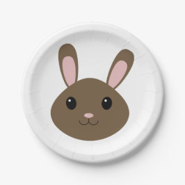 Plato De Papel Adorable Brown Bunny