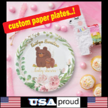 Adorable Cubo de Oso Cubo de papel Baby Shower