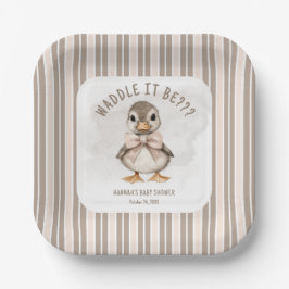 Plato De Papel Adorable Duckling Waddle It Be Baby Shower