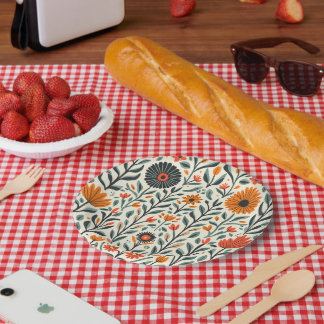 Plato De Papel adorable flor