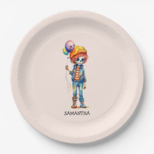 Plato De Papel Adorable Kid Zombie - Cute Halloween (2)
