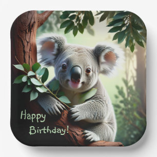 Plato De Papel Adorable Koala Bear