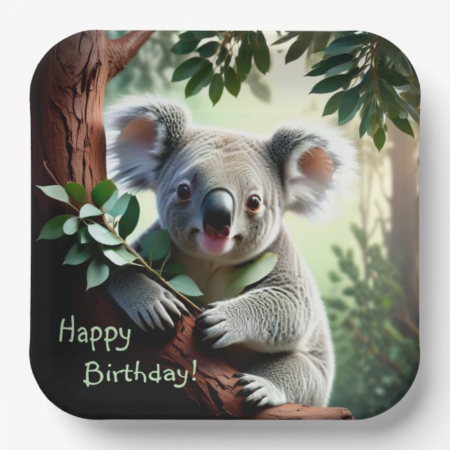 Plato De Papel Adorable Koala Bear (Anverso)