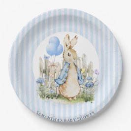 Plato De Papel Adorable Peter Rabbit Baby Shower Boy