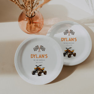 Plato De Papel Adorable Quad Bicicleta