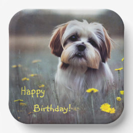 Plato De Papel Adorable Shih Tzu