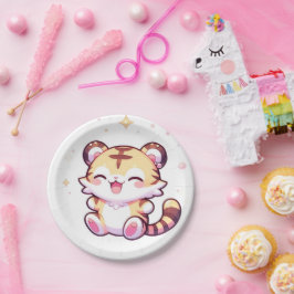 Plato De Papel Adorable Tiger Baby Shower