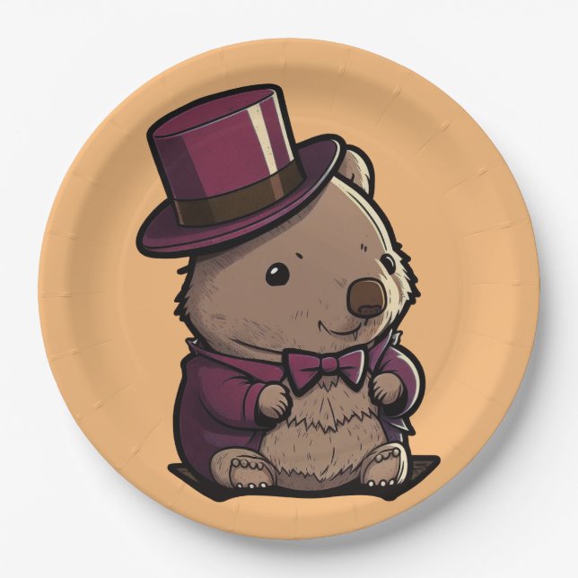 Plato De Papel Adorable Wombat (Anverso)