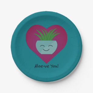 Plato De Papel Adorablemente gracioso Aloeve You Aloe