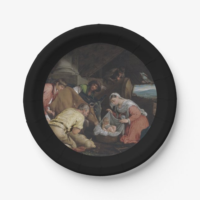 Plato De Papel Adoración de Pastores (Anverso)