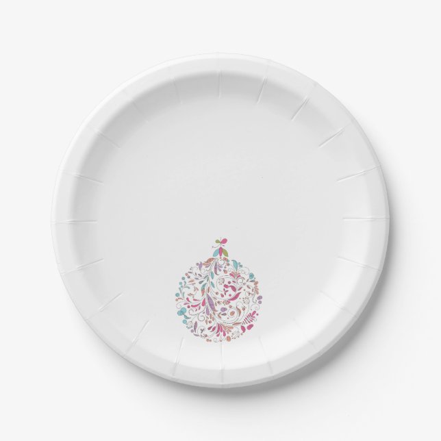 Plato de Papel Adorno de Navidad (Anverso)