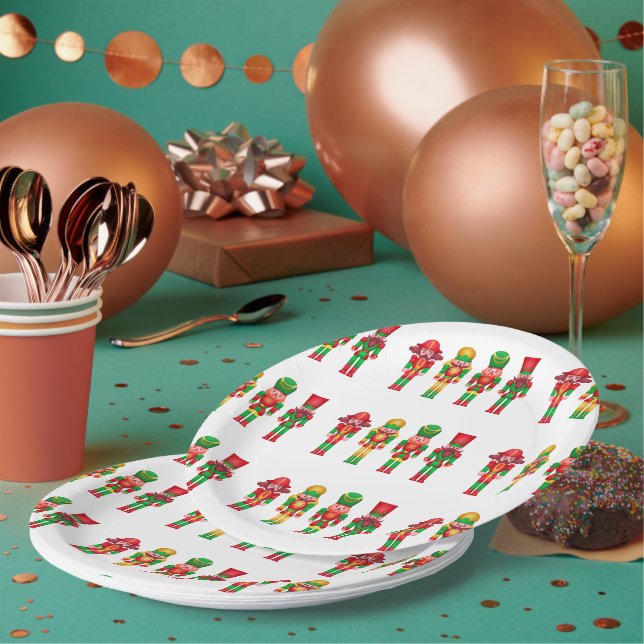 Plato De Papel Adornos de Navidad Cascanueces  (Multi)