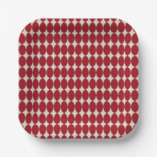 Plato De Papel Adornos Navideños Rojos Modernos y Elegantes