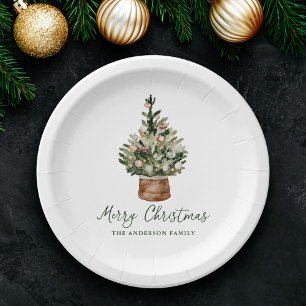 Plato De Papel Adornos rústicos para árbol de Navidad, fiesta neu