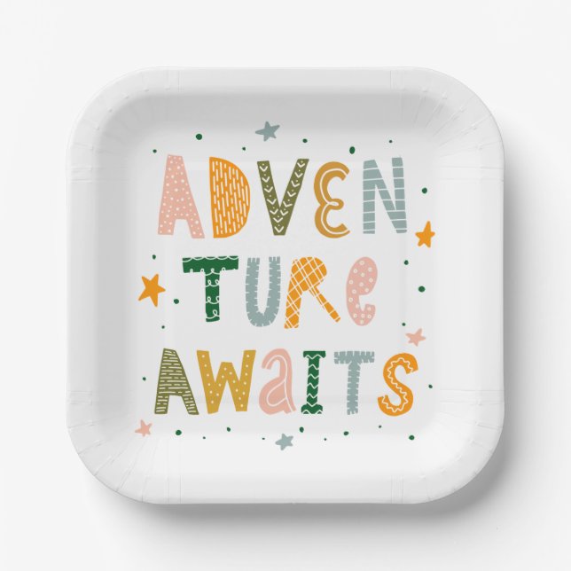 Plato De Papel Adventure Awaits (Anverso)