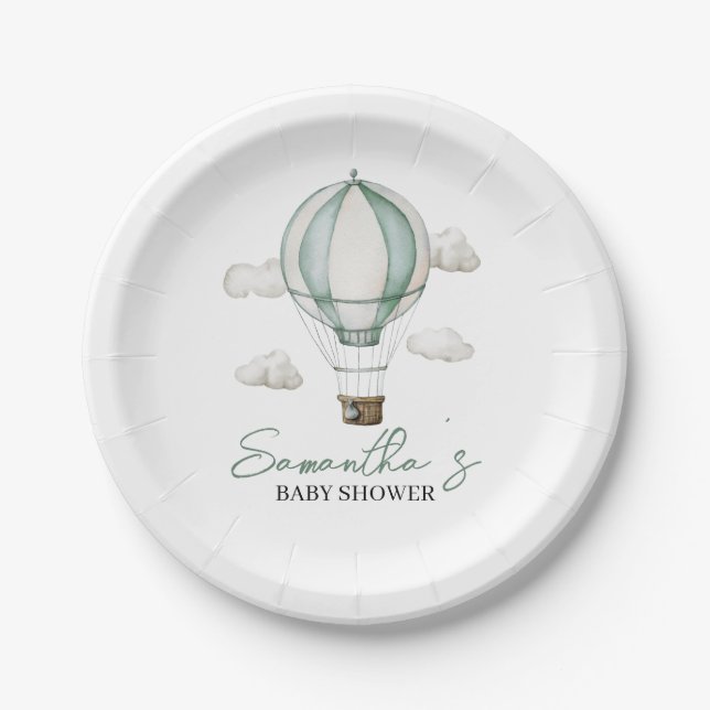 Plato De Papel Adventure Awaits Baby Shower Paper Plate (Anverso)