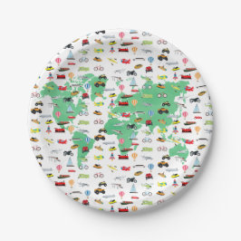 Plato De Papel Adventure Awaits World Map Vehicles