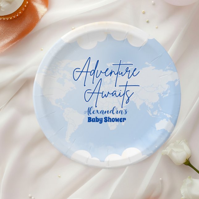 Plato De Papel Adventure Awath Gender Neutral Baby Shower (Subido por el creador)