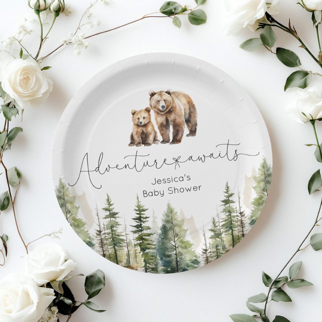 Plato De Papel Adventure awath wild forest oso bebé ducha (Subido por el creador)