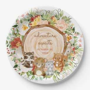 Plato De Papel Adventure Awath Woodland Creations Baby Shower