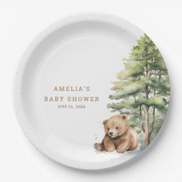 Plato De Papel Adventure Awath Woodland Teddy Bear