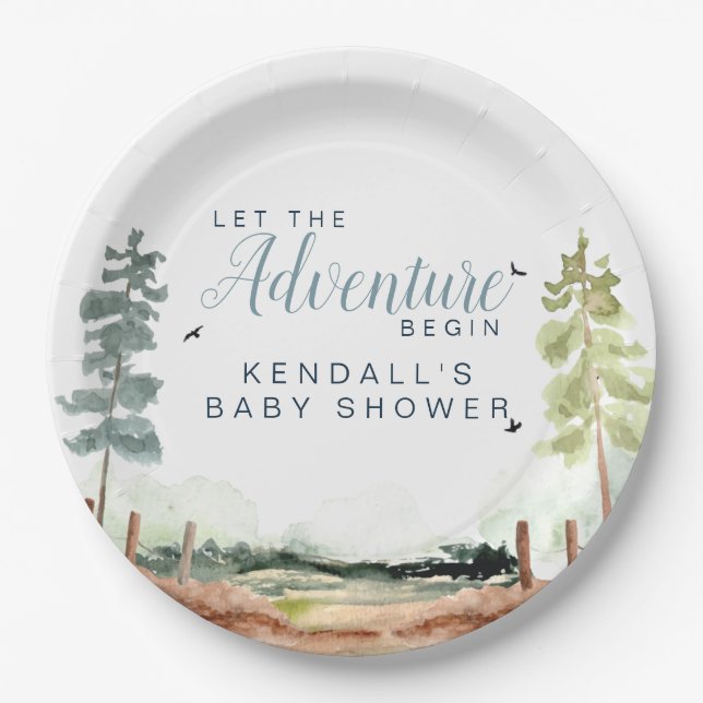 Plato De Papel Adventure Baby Shower (Anverso)