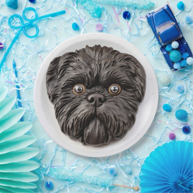 Plato De Papel Affenpinscher inspirado en 3D (Fiesta)