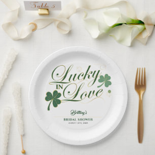 Plato De Papel Afortunado en el amor St Patrick's Modern Bridal S